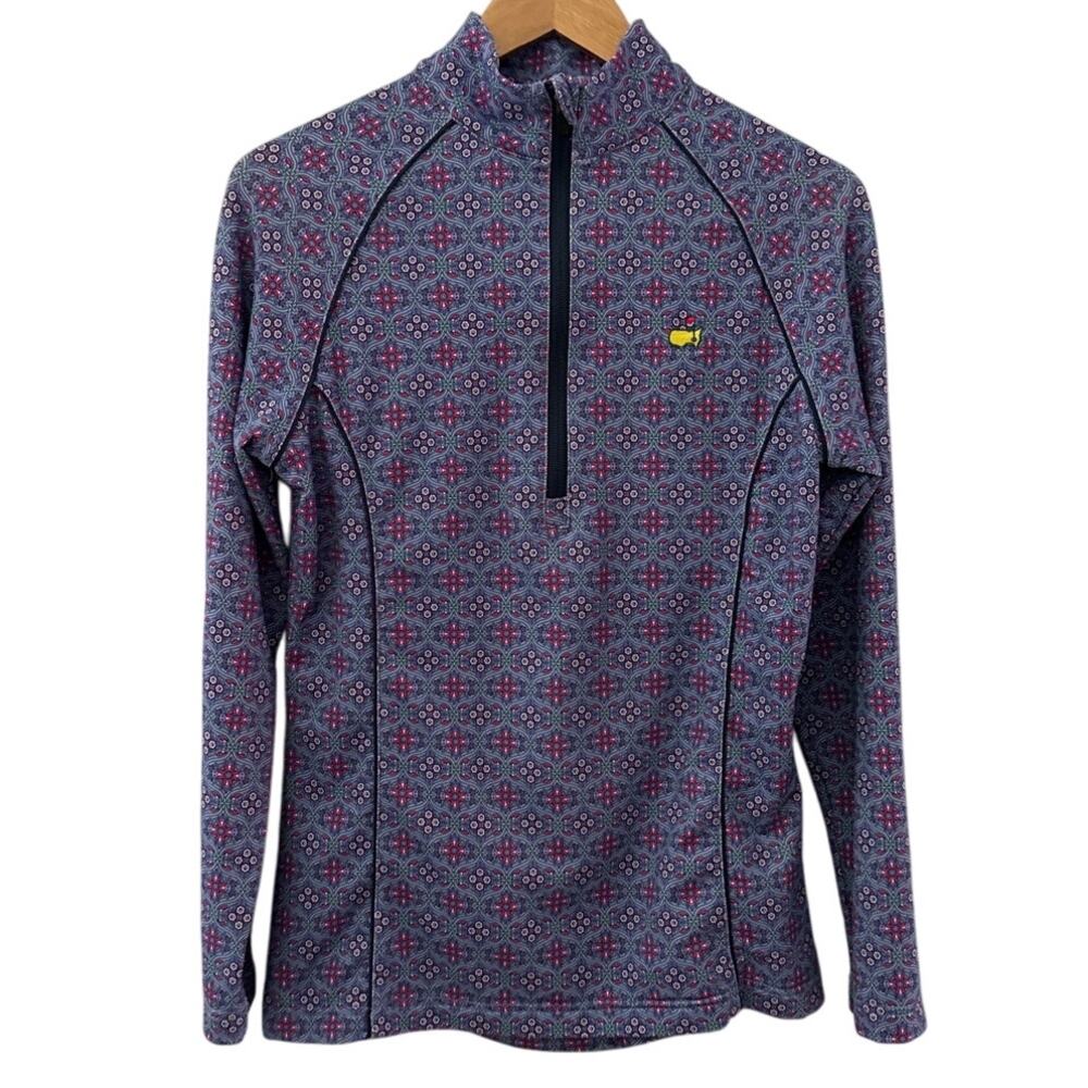 Masters Purple Geometric Half-Zip Sweatshirt